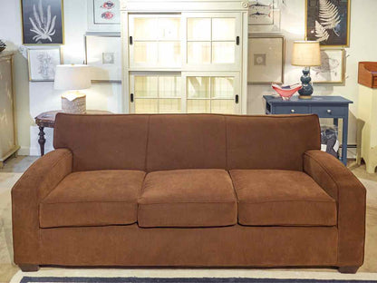 Rowe Chocolate Brown Upholstered 3 Cushion Sofa
