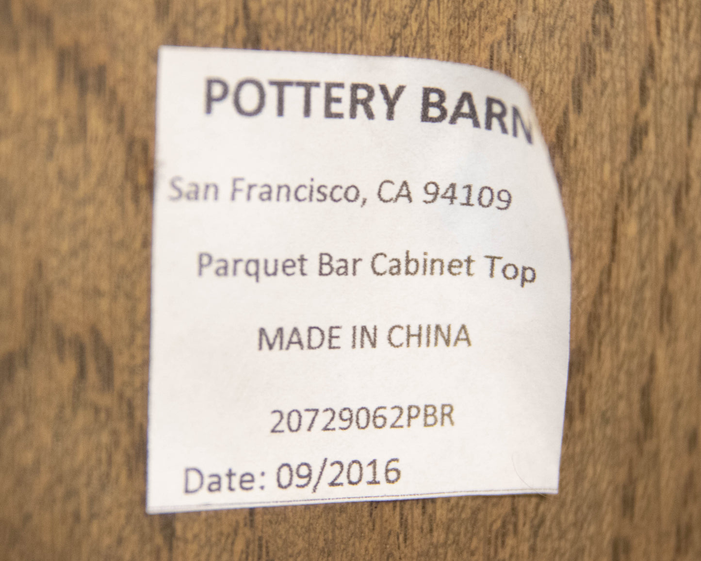 Pottery Barn Rustic Parquet Door Bar Cabinet