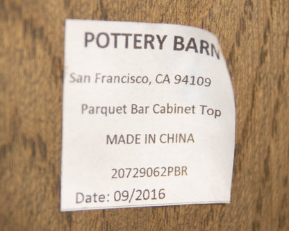 Pottery Barn Rustic Parquet Door Bar Cabinet