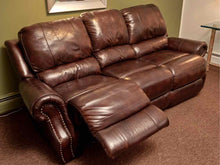 Espresso Brown  Bonded Leather  3 Cushion 2  Seat Power Recliner
