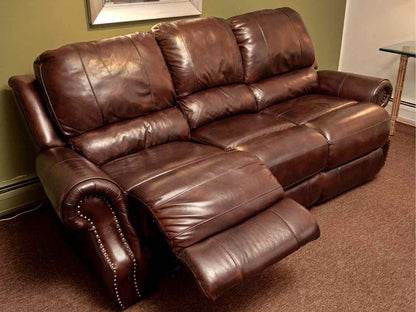 Espresso Brown  Bonded Leather  3 Cushion 2  Seat Power Recliner