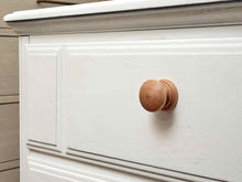 White Finish 6 Drawer Dresser with Natural Wood Knobs