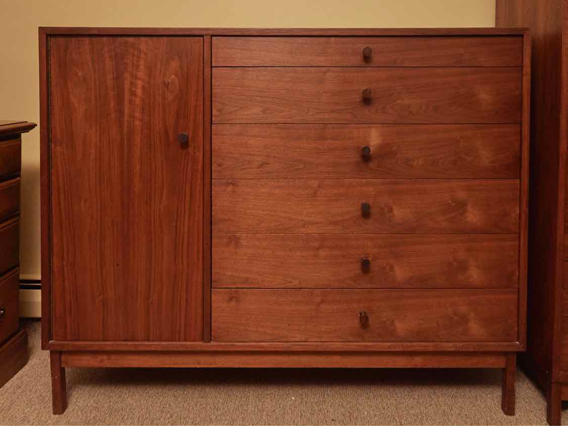 Charles Webb Teak 1 Door 6 Drawer Chifforobe Chest