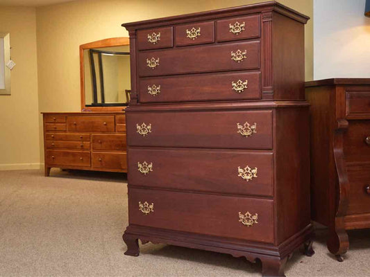 Mahogany 5 Over 3 With Brass Handles Chest