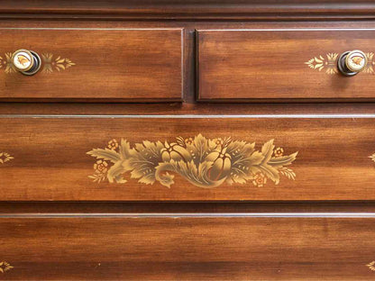 Hitchcock  'Nutmeg'  Stencil Accents Maple 5 Drawer Chest