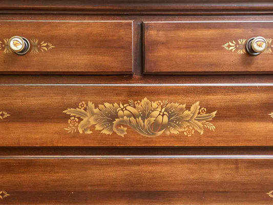 Hitchcock  'Nutmeg'  Stencil Accents Maple 5 Drawer Chest