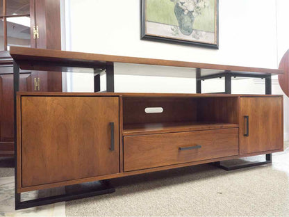 Cherry & Metal Industrial Style Media Console