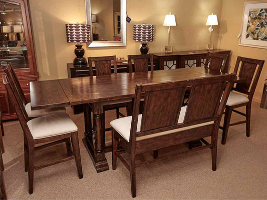 Broyhill Attic Heirlooms Collection High Top Table &  6 Chair& Bench Set