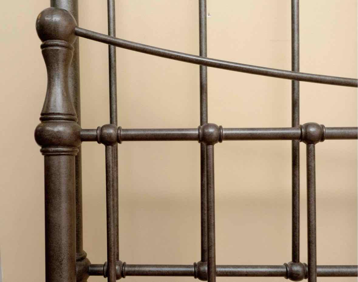 Pewter Finish Iron Full Bed Includes Metal Siderails & Slats