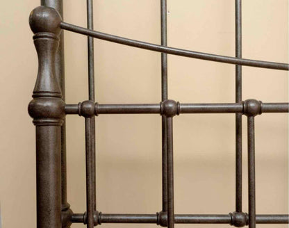 Pewter Finish Iron Full Bed Includes Metal Siderails & Slats