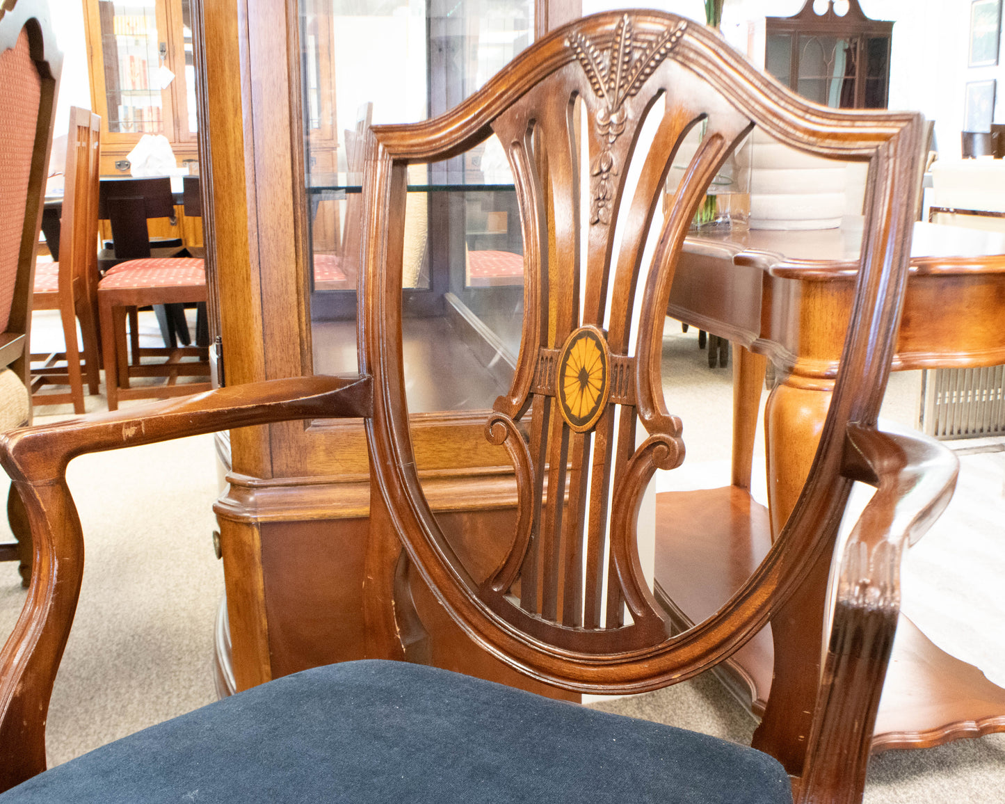 Set of 8 Mahoagny Shield  Back Dining Chairs