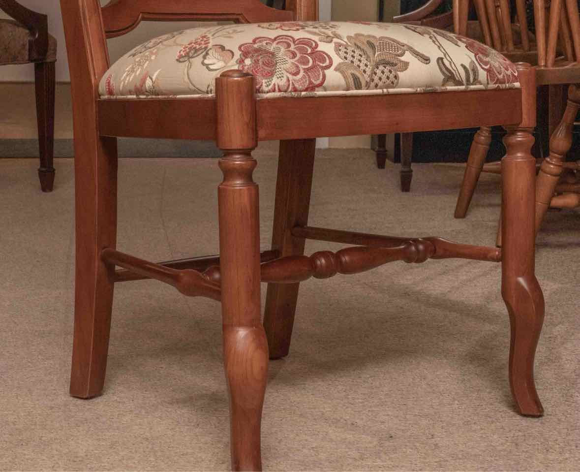 Pair Of Ethan Allen 'Maison' Wheat Back Dining Chairs