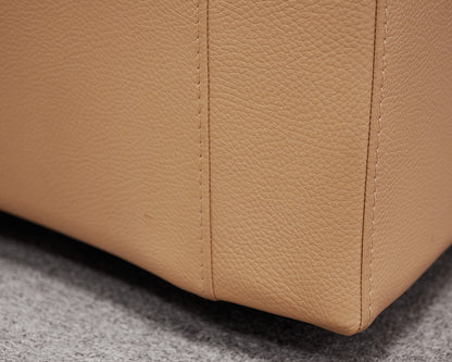 ROM Khaki Leather Swivel Chair