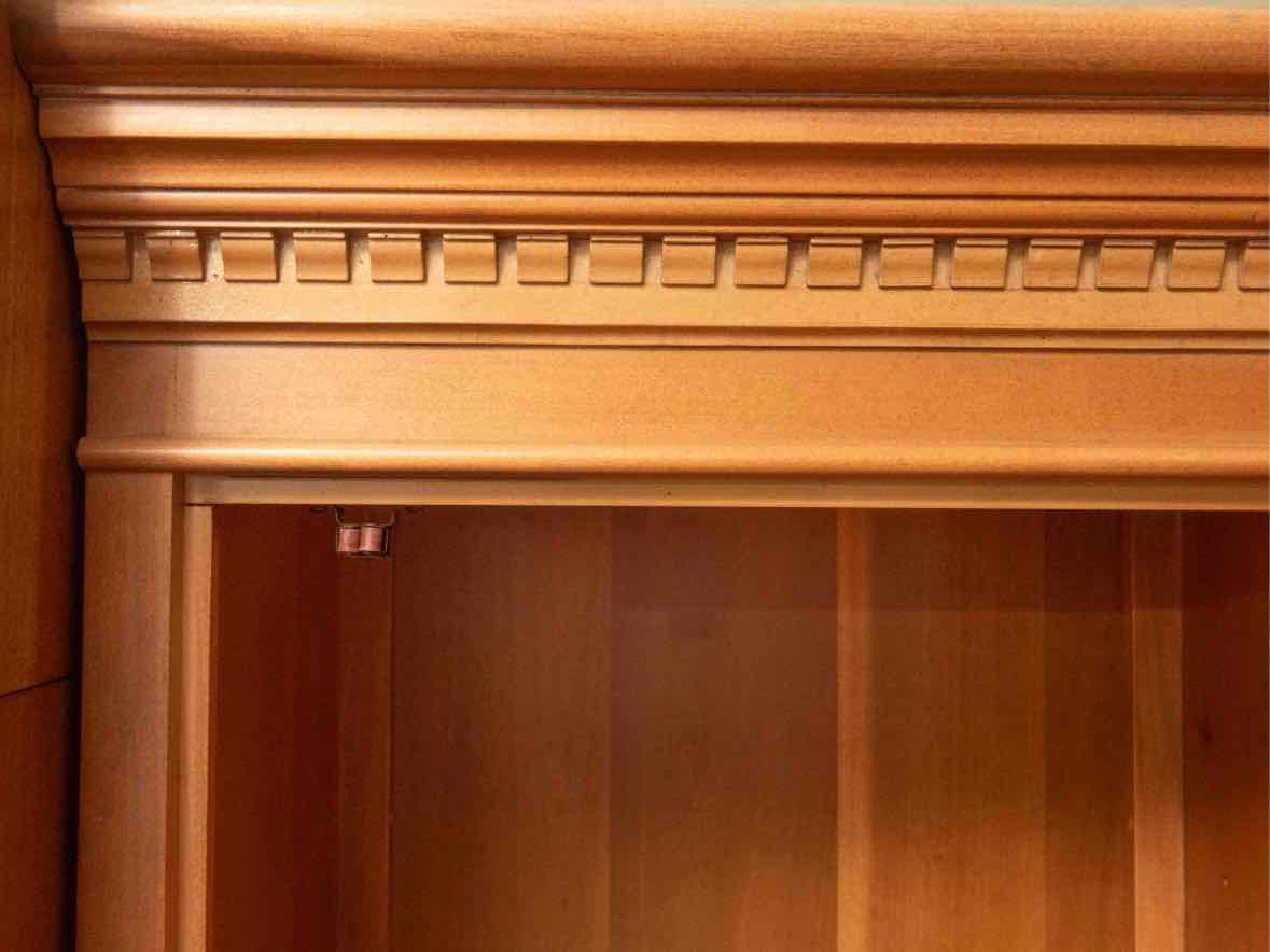 Universal Cherry 4-Piece Media Furniture Cabinet with Dental Molding Trim