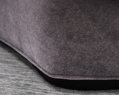 Bright Furniture 3-Piece Curved Sectional in Grey Mohair