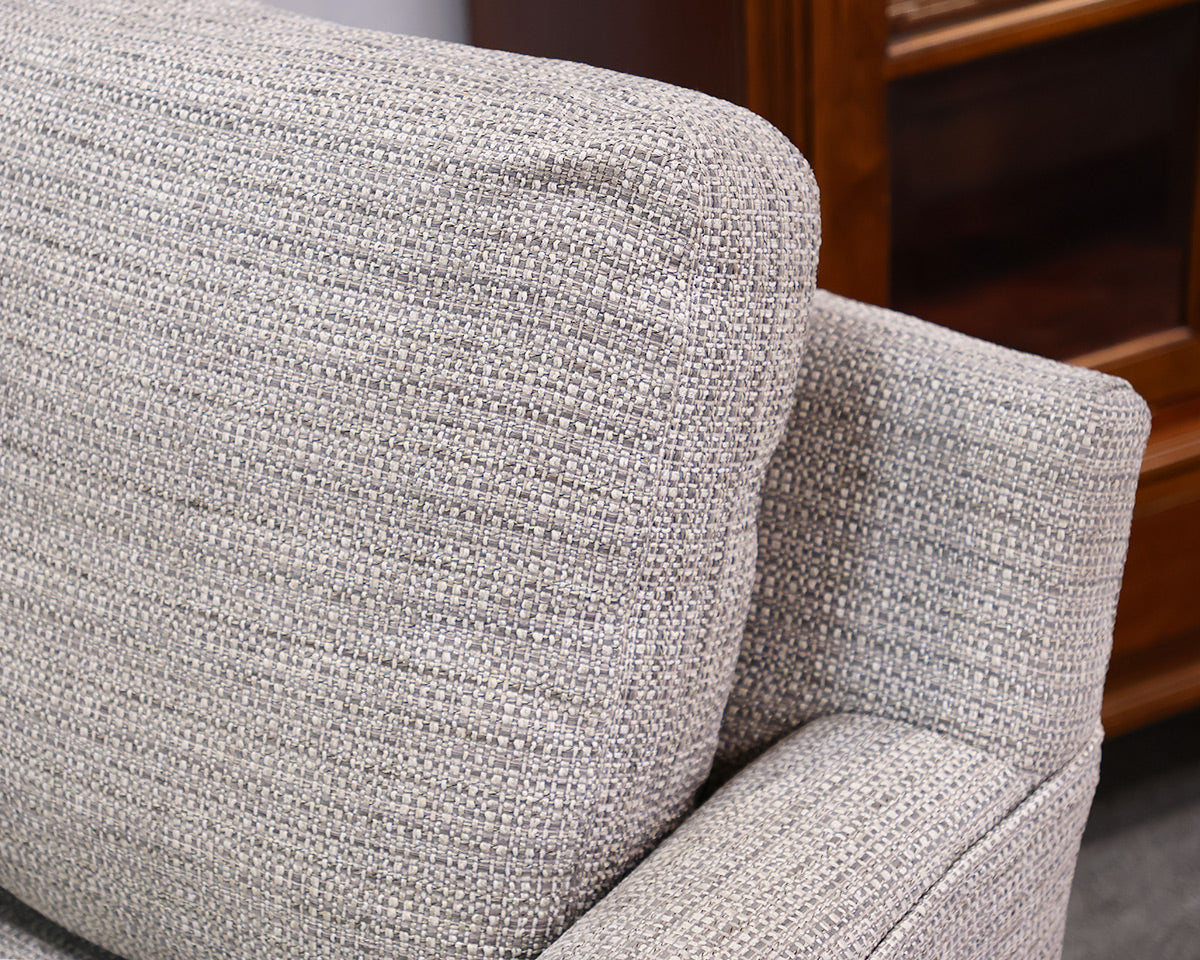 Hallagan Gray Tweedy Track Arm Chair