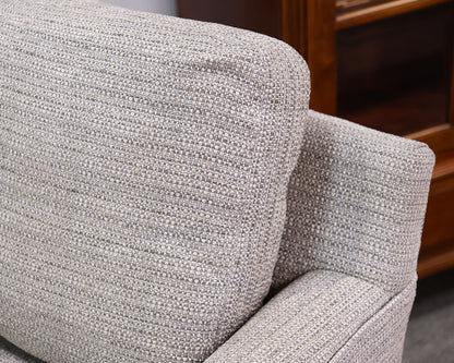 Hallagan Gray Tweedy Track Arm Chair