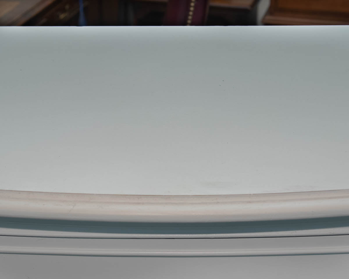 Five Drawer Tall Bowfront Chest in White