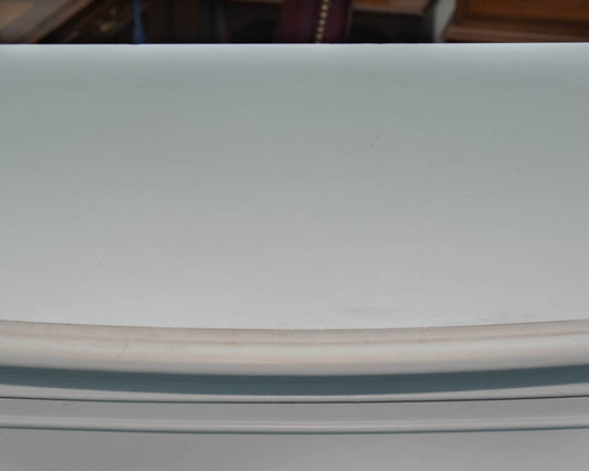 Five Drawer Tall Bowfront Chest in White