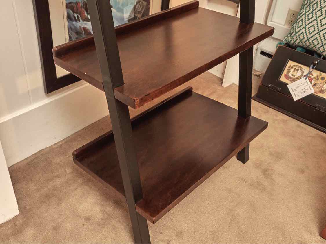 Espresso Finish Leanig 5 Shelf Bookcase