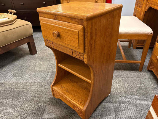 Carved Oak Nightstand