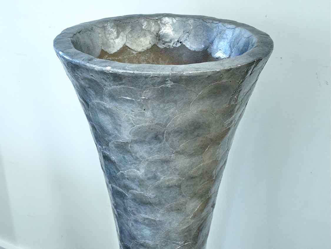 Grey Wash Capiz Shell Vase