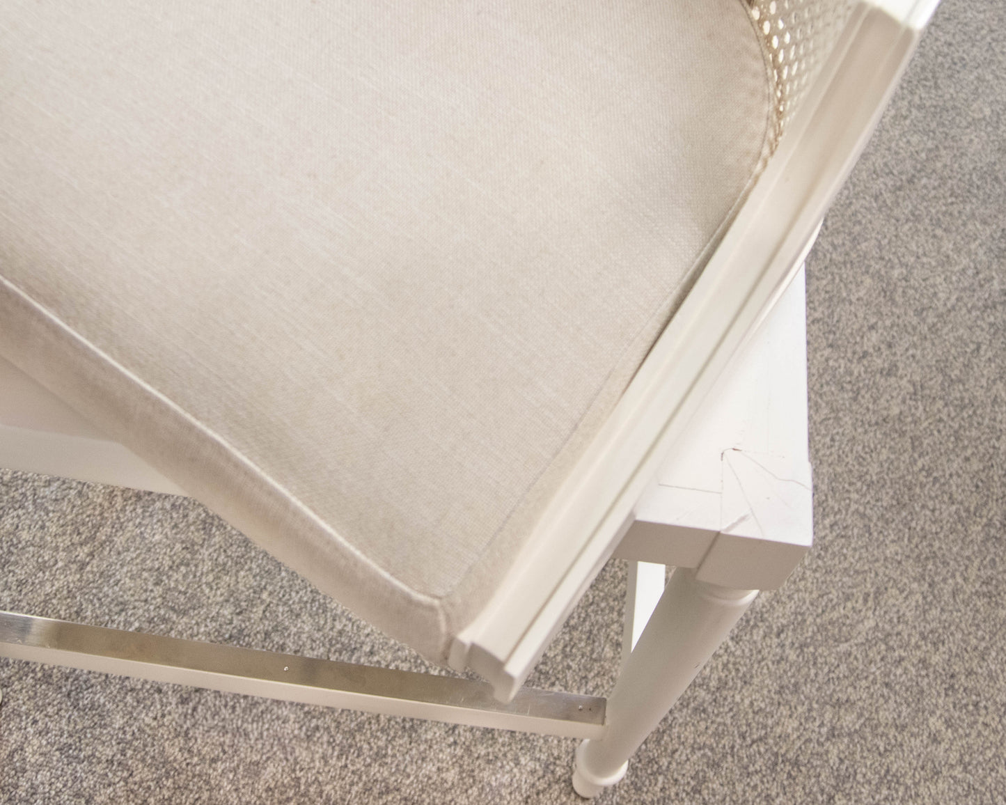 Set of 4 Frontgate 'Paola' Ecru Swivel Cain Counter Stools