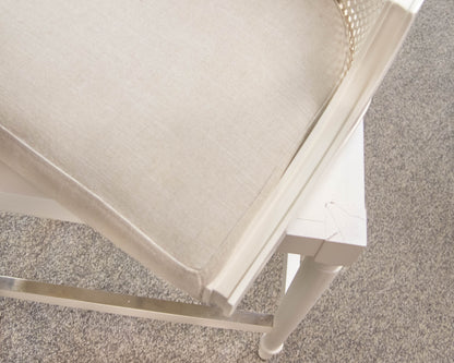 Set of 4 Frontgate 'Paola' Ecru Swivel Cain Counter Stools