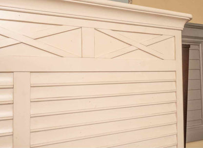 Cream Finish ShutterQueen Bed Includes Wooden Siderails & Slats