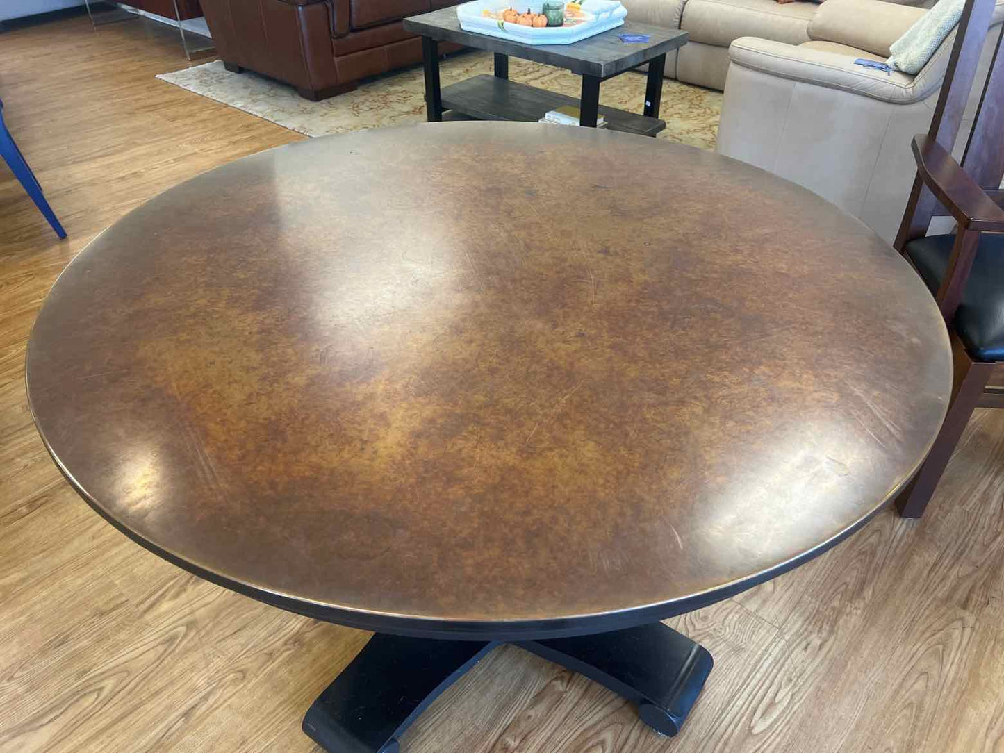 Crate & Barrel Copper Top Dining Table