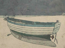 'Docked  Ashore ' Art Print Double Matted Dritwood Frame