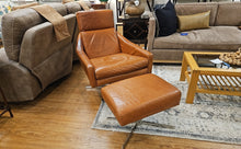 West Elm 'Austin' Leather Chair and Ottoman
