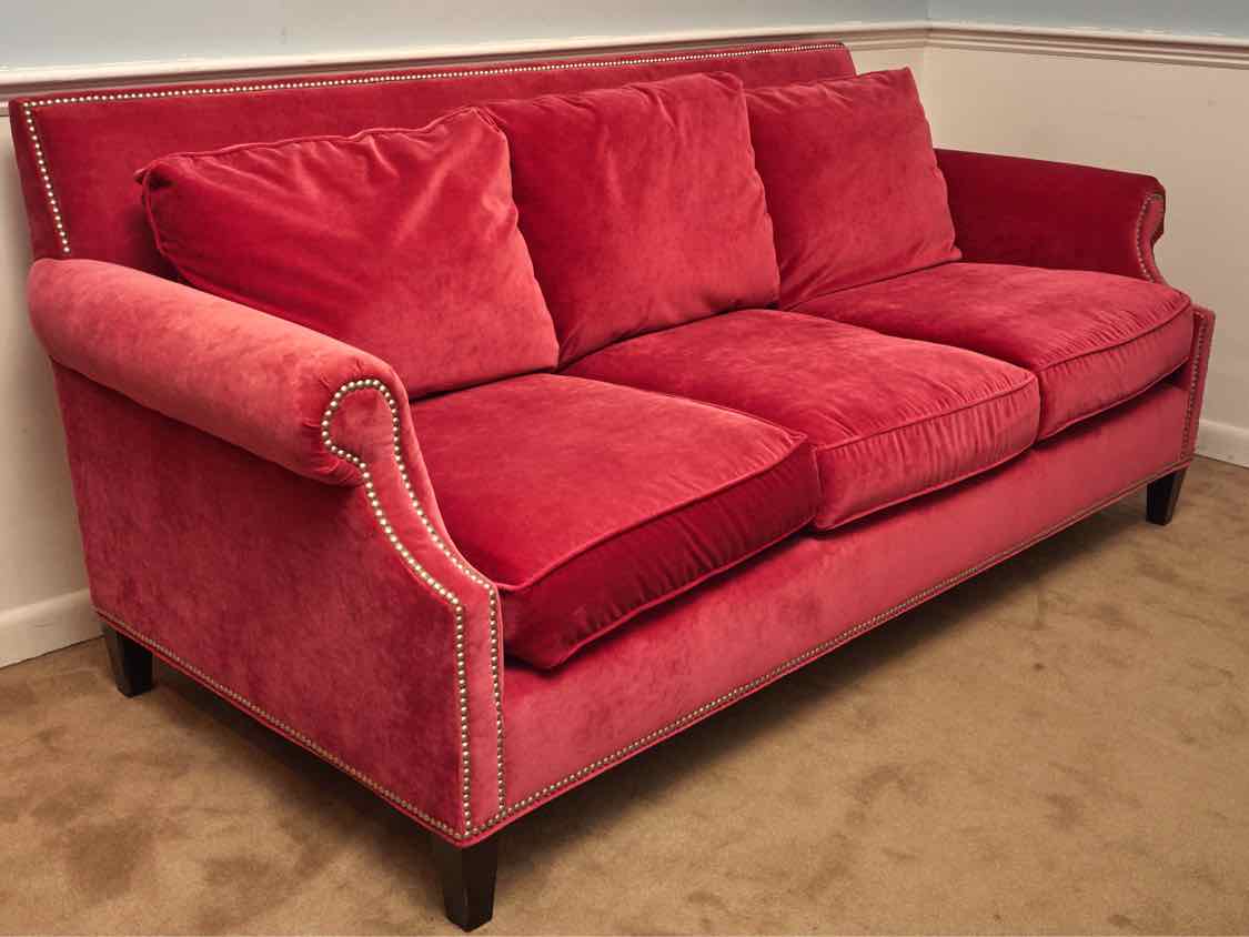 Jordan's Performance Velvet 'Raspberry' 3 Down Filled Cushion Sofa