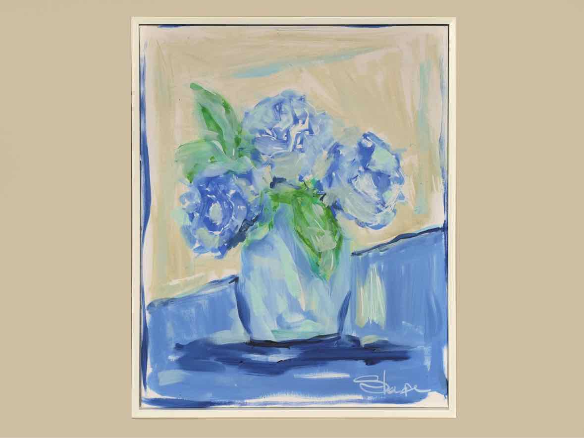 Framed Giclee 'Vase of Hydrangea II'