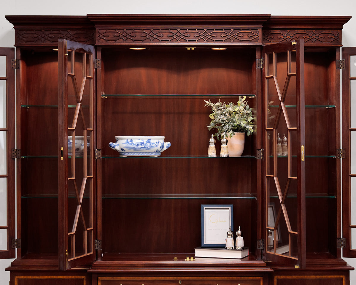 Henkel Harris Two Piece Cherry China Cabinet