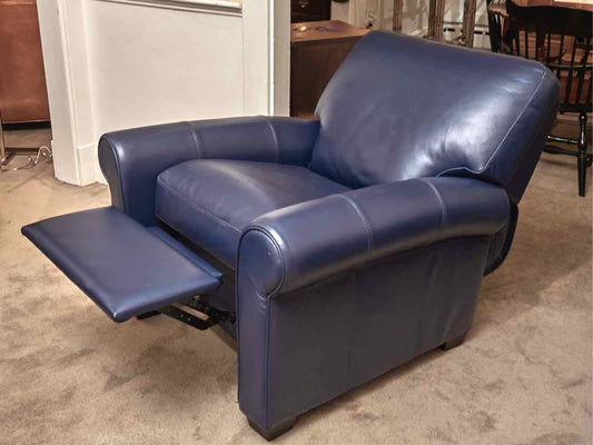 Pair Of  Palliser Furniture  'Sapphire Blue' Leather  Recliners