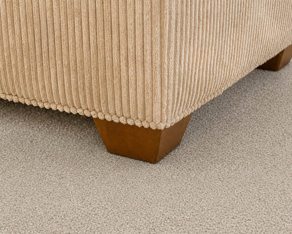 Circle Furniture Three Piece Sectional in Camel Corduroy W/ Ottoman