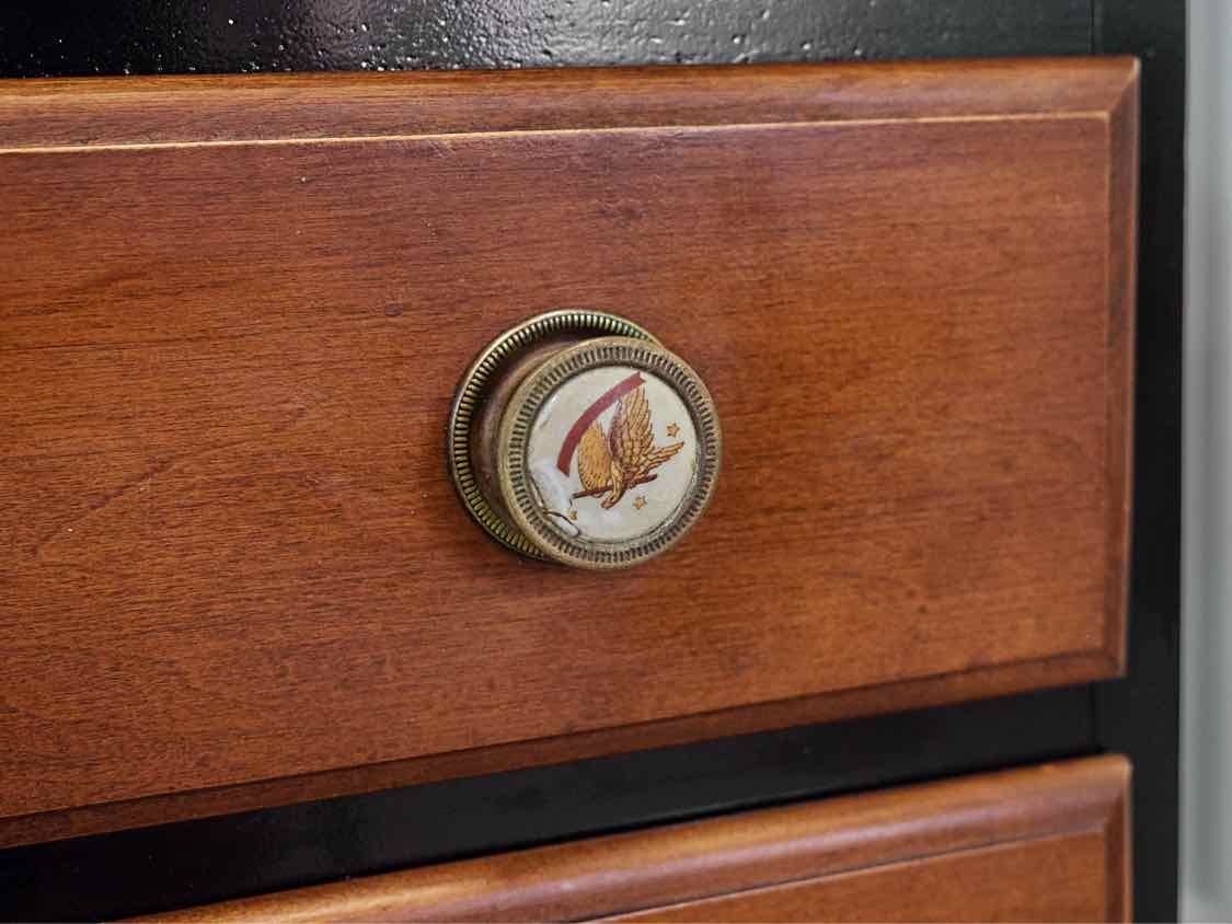 Hitchcock  Maple & Black 4 Drawer  Bachelor's Chest