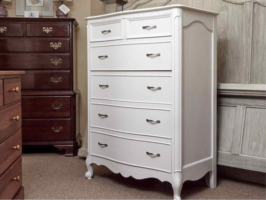 American Made 5 Drawer Chest in Wildwood White Finish
