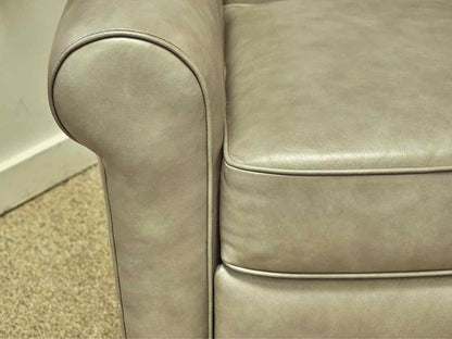 Ethan Allen Roll Arm Recliner in Grey Leather