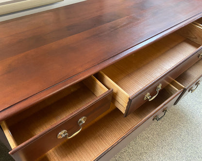 Mahogany 9 Drawer Dresser with Chippendale Brass Handles