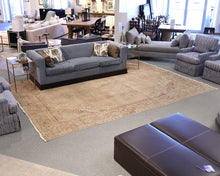 10 x 14 Center Medallion Tea Washed Taupe & Aqua Rug