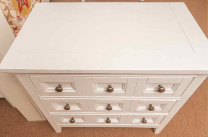 White Finish 3 Drawer Bedside Chest