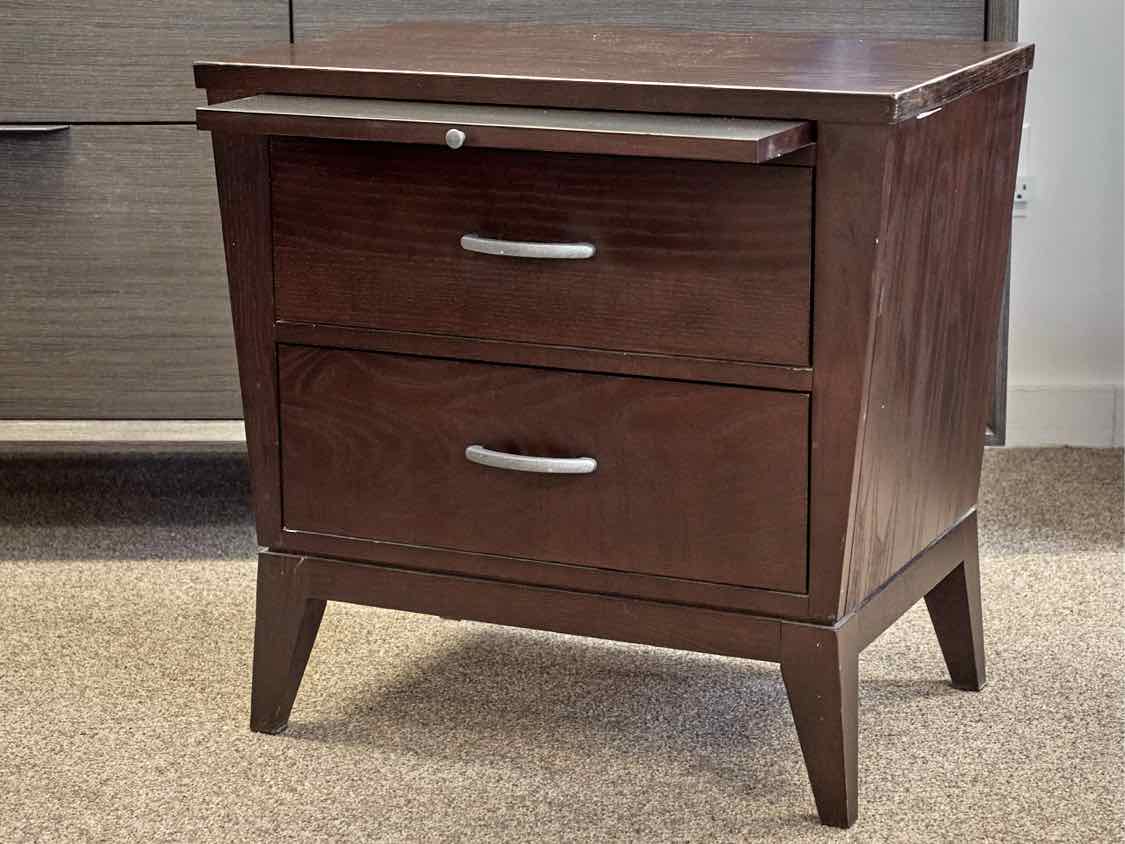 Pair of Dark Cherry 3 Drawer Night Stands