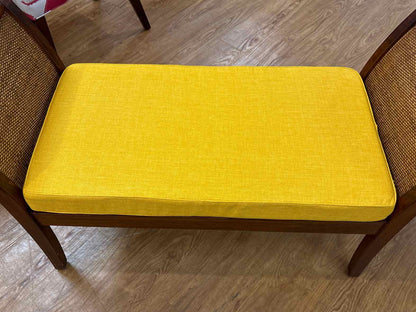 Pier I Imports Mahogany & rattan Bench