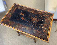 Tortoise Bamboo Side Table with Painted Top