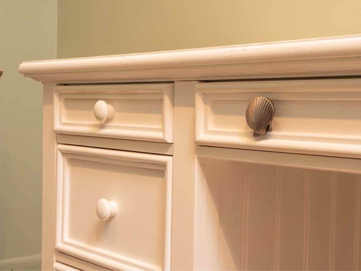 Stanley 'Young America' White  Desk with 4 Drawers & Side Chair