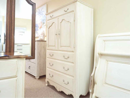 Ethan Allen Swedish Home Cream Finish 2 Door 4 Drawer  Armoire