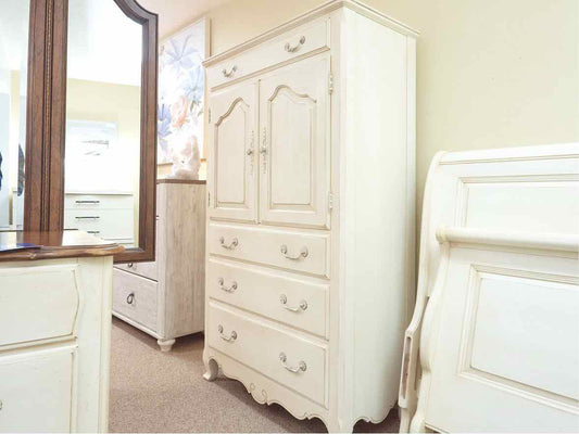 Ethan Allen Swedish Home Cream Finish 2 Door 4 Drawer  Armoire