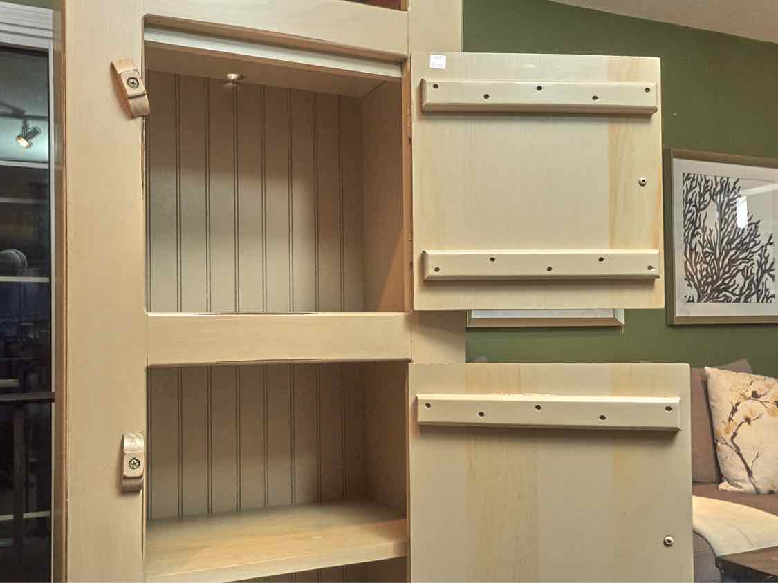 'Grandmother's Cupboard' In Taupe Finish 2 Door 3 Shelf  Display Cabinet